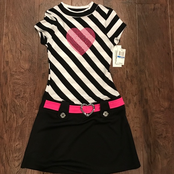 Kid pink and black dress size 10/12