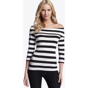 Black and white strip WHBM top