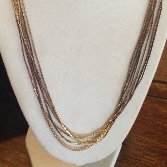 Gold & Brown ombré strand necklace - Picture 2 of 4