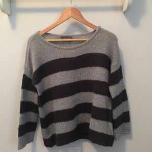 SUPER COZY! Wide Grey Striped Sweater! 🍂