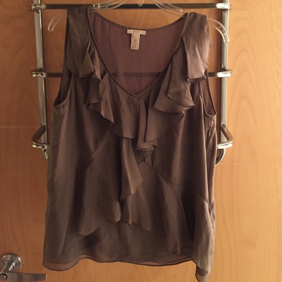 J crew sleeveless ruffle blouse