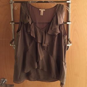 J crew sleeveless ruffle blouse