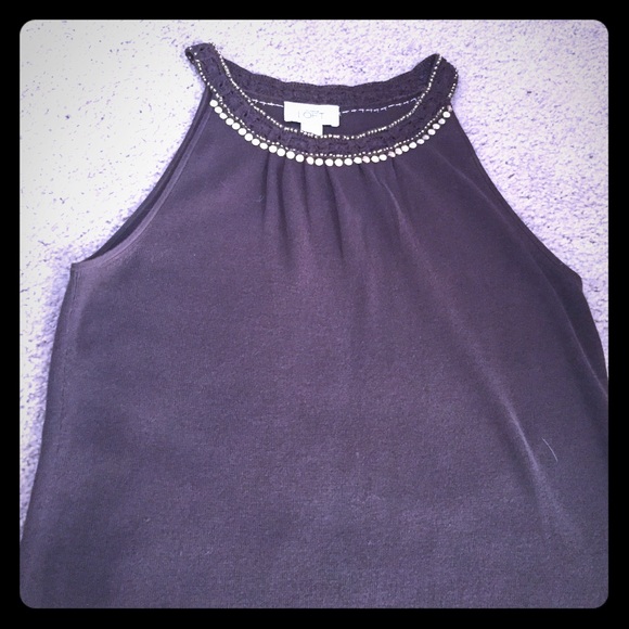Ann Taylor Loft Sleeveless Sweater with Beads