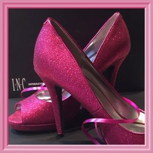 INC Jive Glitter Pumps in Pink Orchid