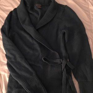 Teal Ann Taylor wrap sweater sz m