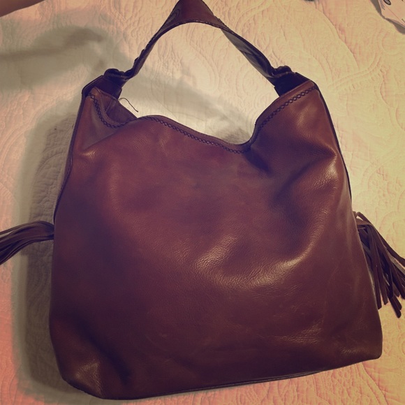 Cole Haan hobo with braid/fringe