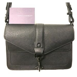 Rebecca Minkoff Black Leather Hudson Moto Mini Bag