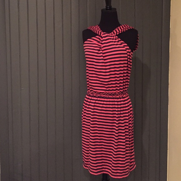 Criss-cross striped dress