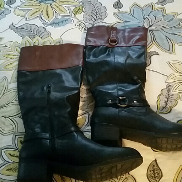 Black and brown boots