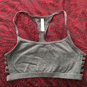 PINK lightly lined grey bralette