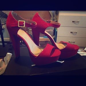 Charlotte Russe Chunky Red Heels