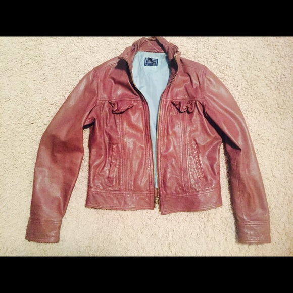 Womens Lucky Brand Leather Jacket  Large - Picture 1 of 3