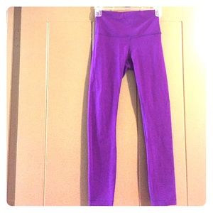 Bright purple yoga pants!
