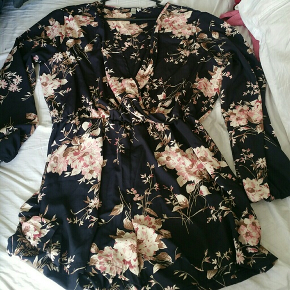 24 HR SALE ❤ Floral Print Plus Size Shorts Romper
