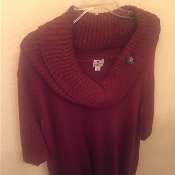 Dark red sweater dress
