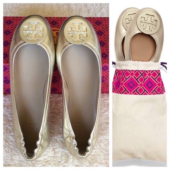 Tory Burch Shoes | TORY BURCH MINNIE TRAVEL FLATMETALLIC LEATHER ... TORY BURCH MINNIE TRAVEL FLAT/METALLIC LEATHER