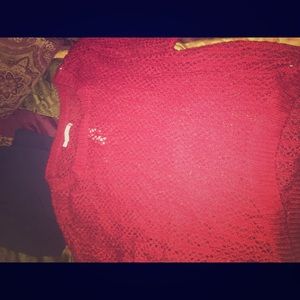 Crocheted red sweater