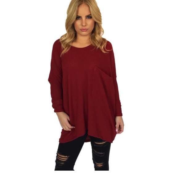 Wear My Heart on My Sleeves Top in Wine