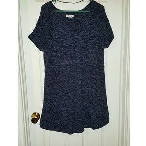 Short Sleeved Cableknit Sweater Dress