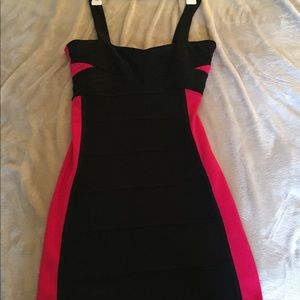 Black and Pink Bodycon Dress