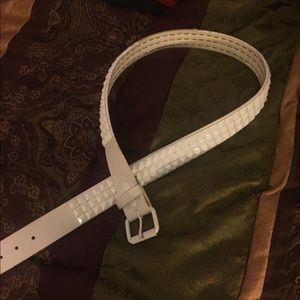 White studded belt
