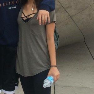 Urban Outfitters Olive Pocketed Shirt