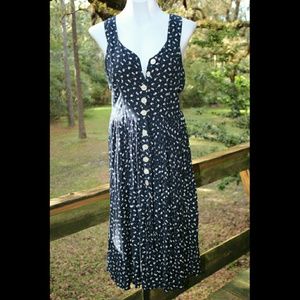 Button down floral long flowing dress