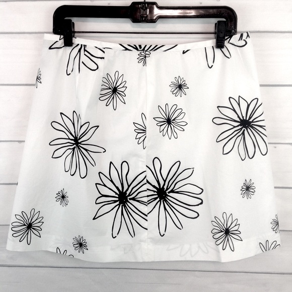 The Limited Dresses & Skirts - The Limited Black & White Graphic Flower Skirt