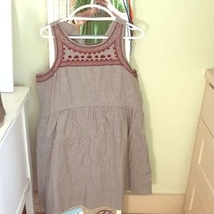 Embroidered cotton grey dress