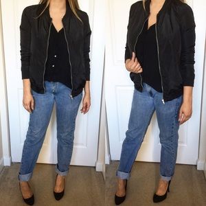 Black bomber jacket