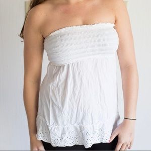 White strapless Top