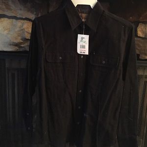 Black flannel men's shirt