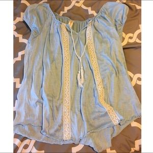Blue t-shirt blouse