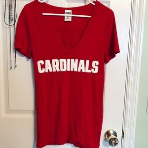 victoria's secret pink cardinals bling v-neck