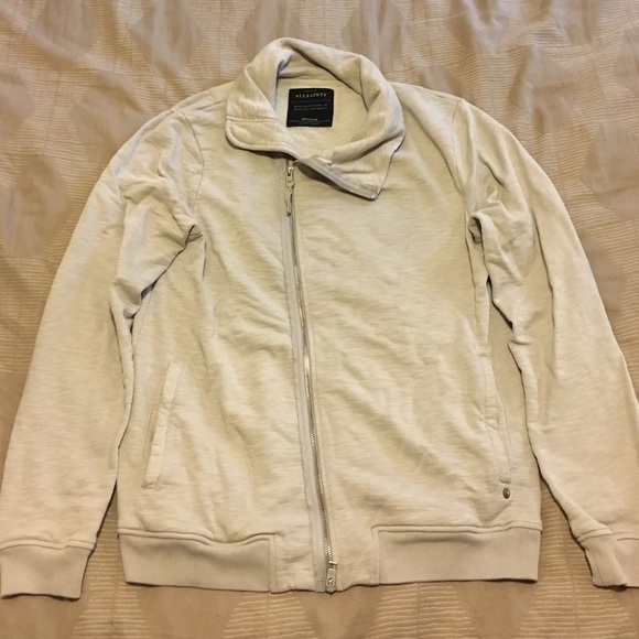 All Saints Cowl Neck Zip Double Zipper Sweatshirt