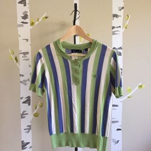 Fred Perry Stripe Short Sleeve Sweater