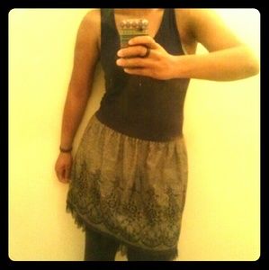 Joe Benbasset Grey Tweed Skirt with Tulle XL