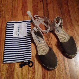 Manebi Hamptons suede lace-up espadrilles
