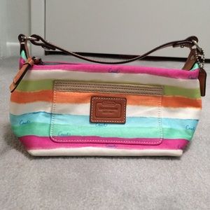 Coach watercolor brushstroke wristlet purse