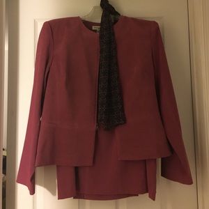 Skirt Suit with Scarf