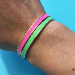 NWOT Crewcuts bangles in bright pink and green