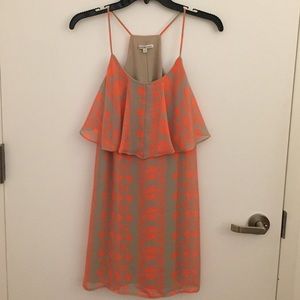 Orange beige neon dress