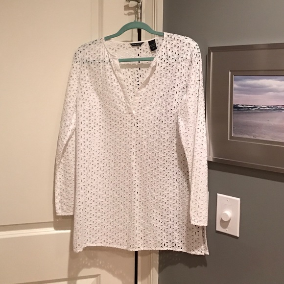 New York & Company Tops - white eyelet coverup tunic
