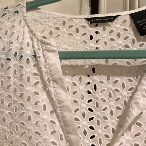white eyelet coverup tunic - Picture 2 of 4