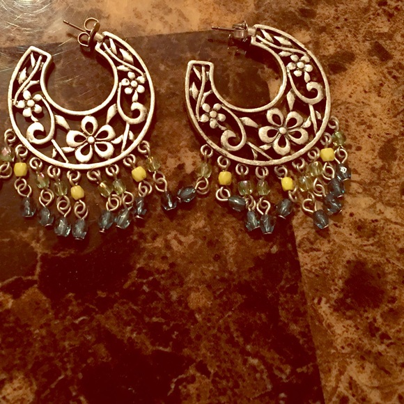 Beaded hoop earrings