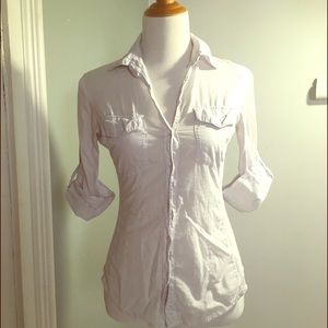 James Perse pale blue cotton button down
