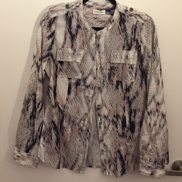 Calvin Klein snakeskin print blouse