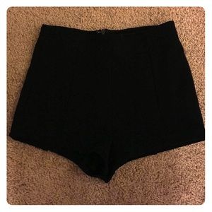High waisted black shorts