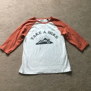 Topshop "Take a Hike" baseball cropped tee