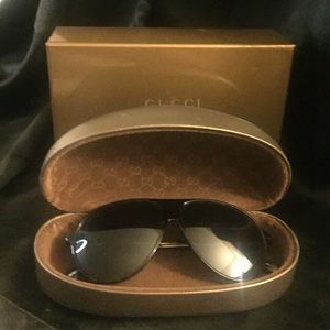 Gucci Tortoise Shell Aviator Sunglasses